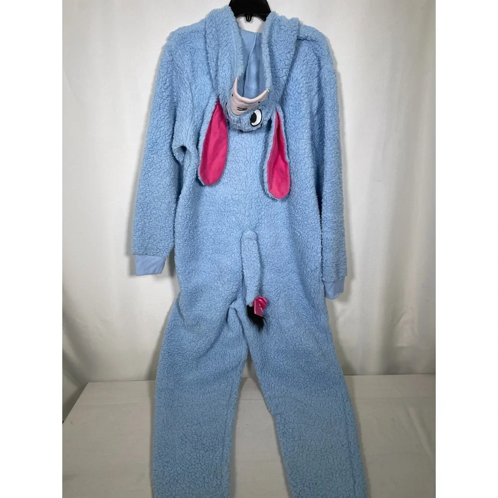 Disney Winnie The Pooh Eeyore Sherpa Cosplay Union Blue Suit Pajama Women's XL - Picture 10 of 13